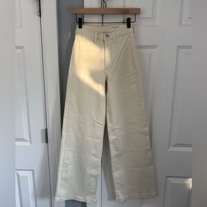 NWT Rag & Bone cream ecru Flexi Hadley high-waisted wide-leg trousers